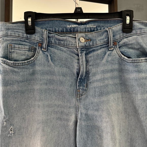 Old Navy Blue Boyfriend Jeans with Distressed Details - Picture 2 of 8